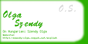 olga szendy business card